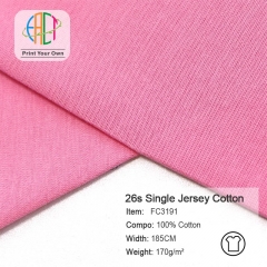 FC3191 26s Semi-combed Cotton Plain Weave Single Jersey Fabric