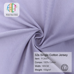 FC6001 32s Semi-combed Plain Weave Cotton Single Jersey Fabric