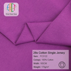 FC3122 26s Combed Plain Weave Cotton Single Jersey Fabric