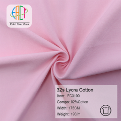 FC3190 32s Semi-combed Lycra Cotton Fabric 92%Cotton 190gsm