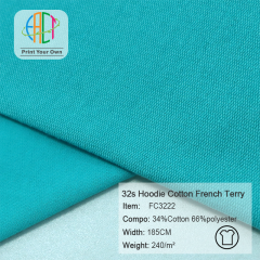 FC3222 32s Combed Cotton French Terry Fabric 34%Cotton 66%Polyester 240gsm