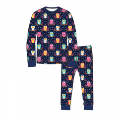 G046 Customized 2 Pieces Set Printed Long Pants Long Sleeves Baby Pajamas