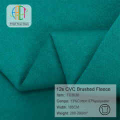 FC3030 12s CVC Brushed Fleece Fabric 13%Cotton 87%Polyester 280-290gsm