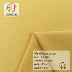 FC3220 40s Semi-combed Cotton Lycra Fabric 92%Cotton 170gsm