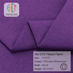 FC3127 10s CVC Fleece Fabric 12%Cotton 88%Polyester 300-310gsm