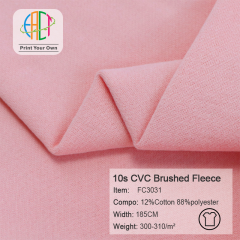 FC3031 10s CVC Brushed Fleece Fabric 12%Cotton 88%Polyester 300-310gsm