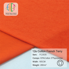 FC3535 12s Semi-combed Cotton French Terry Fabric 63%Cotton 37%Polyester 280gsm