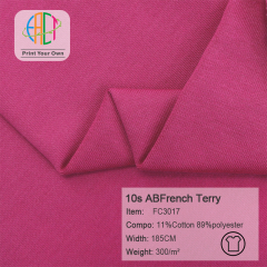 FC3017 10s AB French Terry Fabric 11%Cotton 89%Polyester 300gsm