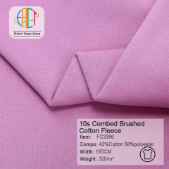FC3366 10s Combed Brushed Cotton Fleece Fabric 42%Cotton 58%Polyester 320gsm