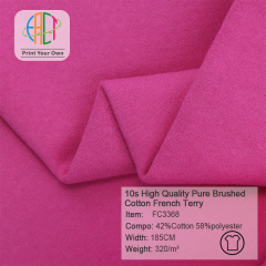 FC3368 10s High Quality Pure Brushed Cotton French Terry Fabric