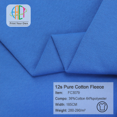 FC3079 12s Pure Cotton Fleece Fabric 36%Cotton 64%Polyester 280-290gsm