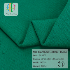 FC3506 10s Combed Cotton Fleece Fabric 50%Cotton 50%Polyester 300gsm
