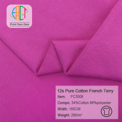 FC3508 12s Pure Cotton French Terry Fabric 34%Cotton 66%Polyester 280gsm