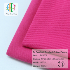FC6509 7s Combed Brushed Cotton Fleece Fabric 44%Cotton 56%Polyester 380gsm