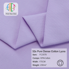 FC3579 32s Pure Dense Cotton Lycra Fabric 93%Cotton 230gsm