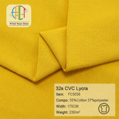 FC5038 32s CVC Lycra Fabric 55%Cotton 37%Polyester 230gsm