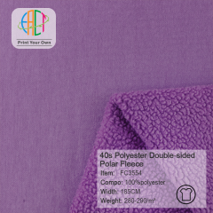 FC3554 40s Polyester Double-sided Polar Fleece Fabric 100%Polyester 280-290gsm