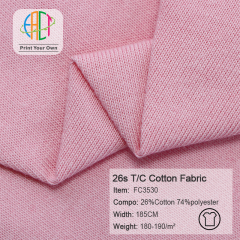 FC3530 26s T/C Semi-combed Cotton Fabric 26%Cotton 74%Polyester 180-190gsm