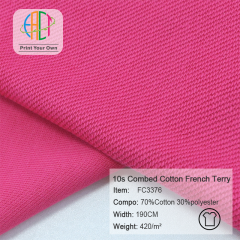 FC3376 10s Combed Cotton French Terry Fabric 70%Cotton 30Polyester 420gsm
