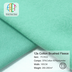 FC3522 12s Cotton Brushed Fleece Fabric 35%Cotton 65%Polyester 280-290gsm