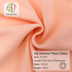 FC3570 32s Combed Brushed Fleece Cotton Interlock Pique Fabric