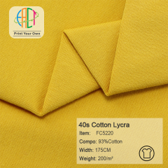 FC5220 40s Semi-combed Cotton Lycra Fabric 93%Cotton 200gsm