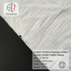 WCMD40 Custom Printed American Cotton Double Crinkle Cotton Gauze Fabric, 100%Cotton, 130gsm