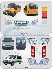 Asiastar 6110 school bus accessories, led head lamp, led tail lamp