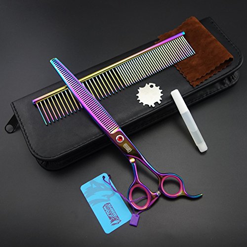 7.5in. Professional Pet Grooming Scissors,thinning Scissors,dog Thinning Shears,dog Grooming,54 Teeth,rainbown Color,d573