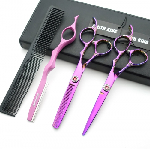5.5/6.0 inch High quality hairdressing scissors set with rose engraving handle