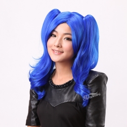 17" Fashionable dark blue cosplay synthetic wigs for role play