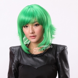 16" Cosplay short green Japanese synthetic wigs