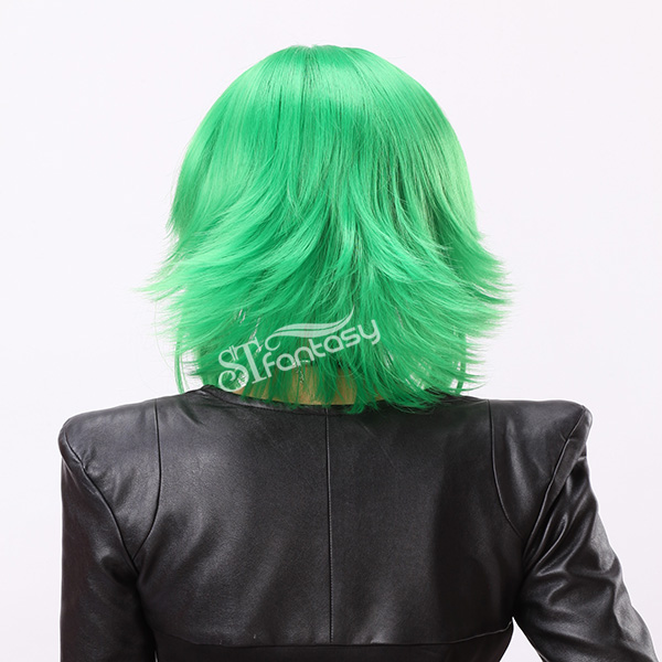 16" Cosplay short green Japanese synthetic wigs