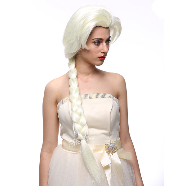 Frozen Classic role Elsa long braid white cosplay wigs for role play