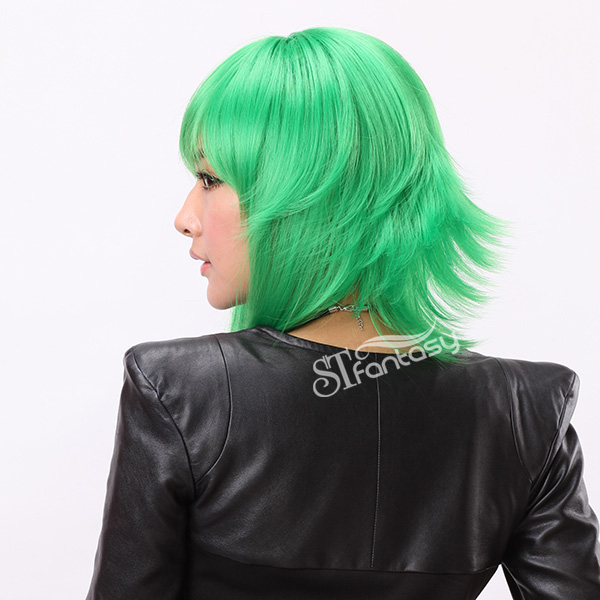 16" Cosplay short green Japanese synthetic wigs