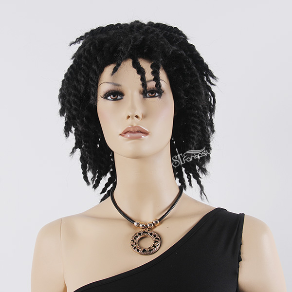 16" Kinky twist afro wig for black women with synthetic fiber