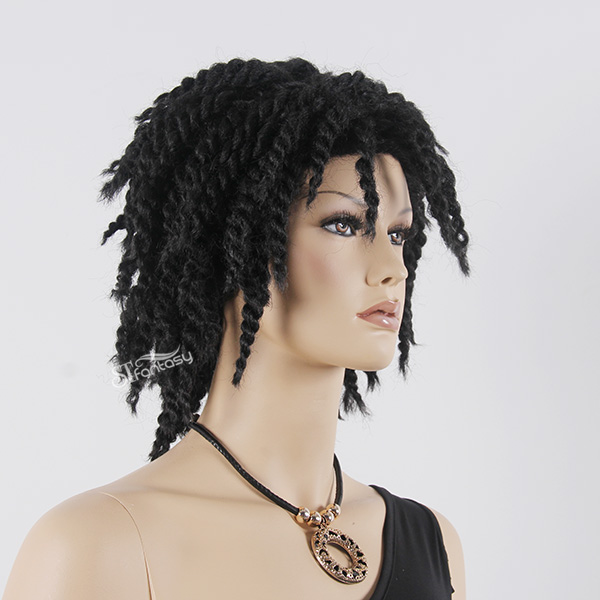 16" Kinky twist afro wig for black women with synthetic fiber