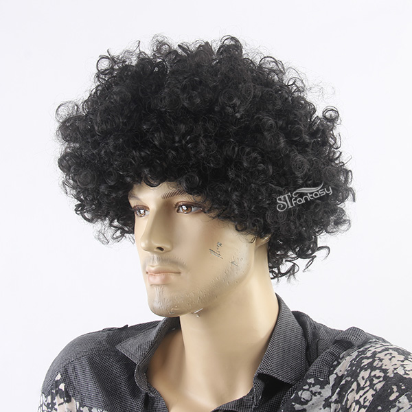 Kinky curly afro short wig for black man