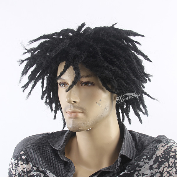 Afro braide style synthetic wigs for black men
