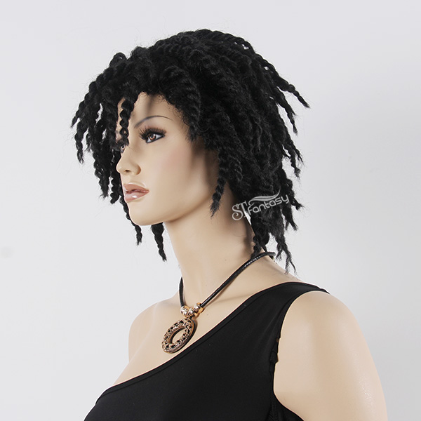 16" Kinky twist afro wig for black women with synthetic fiber