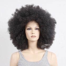 19" fluffy synthetic hair afro wig for black women wholesale