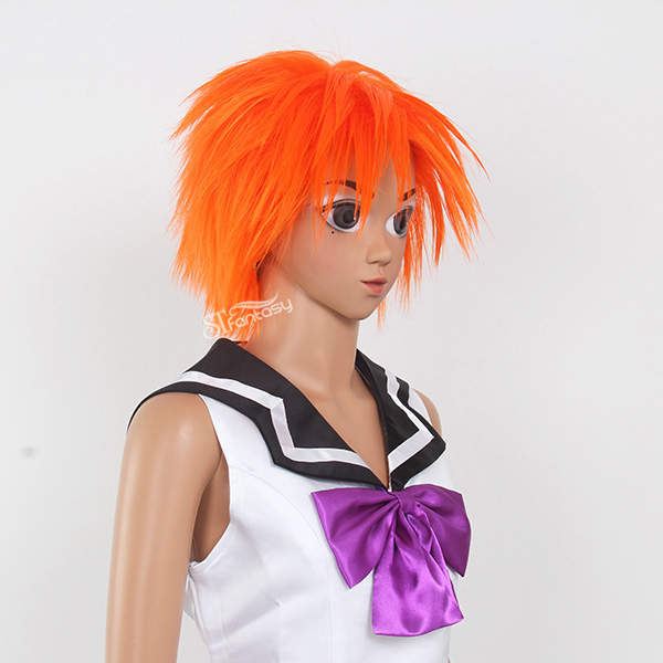 ST wholsale naruto cosplay hair wigs hight temperature fiber orange short wig