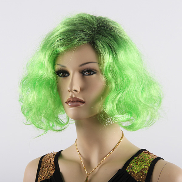 Fashionable fluorescent color high temperature fiber wig for party