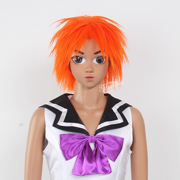 ST wholsale naruto cosplay hair wigs hight temperature fiber orange short wig