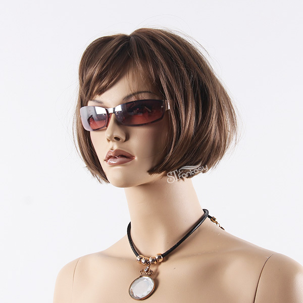 Short brown synthetic bob wig for female mannequin