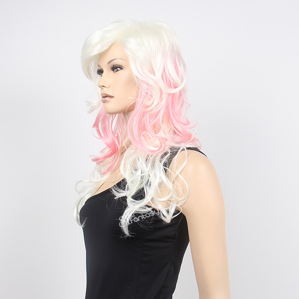 Long curly high temperature fiber colorful party wig