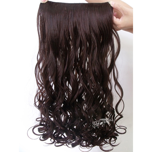 ST dark brown synthetic hair extension super wave hair weaving