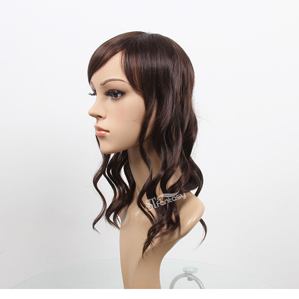 Long curly synthetic hair toupee for women