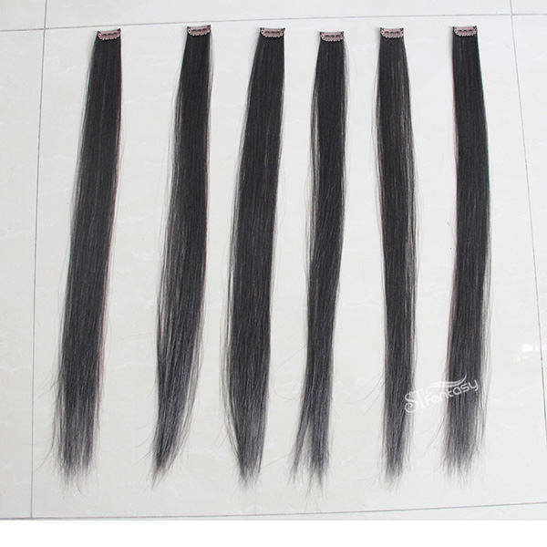 Silky straght synthetic clip in hair extension with 10 pieces