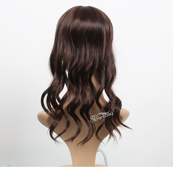 Long curly synthetic hair toupee for women